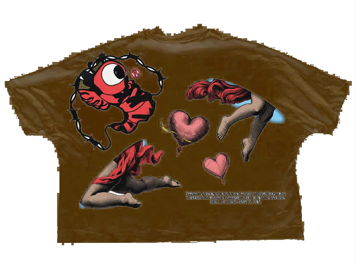 Brown CUPID LOVES SILKK T-SHIRT
